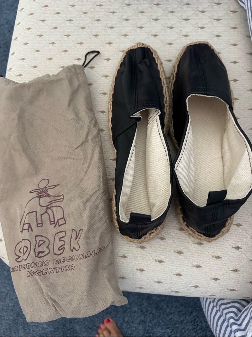Black Espadrille Slip-On Shoes